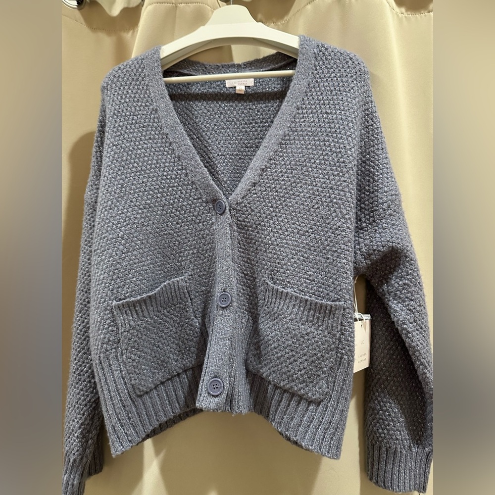 Lauren Conrad V-neck buttoned cardigan sweater / Size MED / Color Sea Smoke
